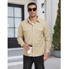 MoFiz Men's Corduroy Shirts Casual Lightweight Jacket Long Sleeve Button