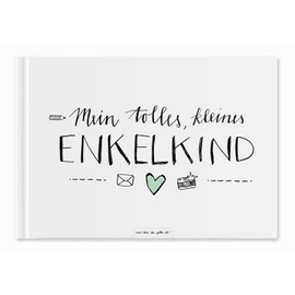 Enkelbuch für Großeltern - Mein tolles, kleines Enkelkind - Entry Book and Photo Album, Memory Album for Grandma and Grandpa, A5, Hardcover White Mint, 60 Pages, Recycled Paper, Climate Neutral