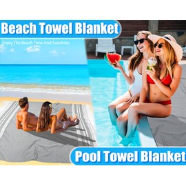 Yongoes Oversized Turkish Beach Towel Blanket Cotton Giant XL Sandproof Towels Huge Linen XXL Extra Large Big Throw Quilt Blankets for Adults Cloud Travel Camping Glamping Accessories Essentials