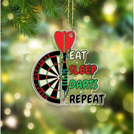 Dart Christmas Ornament 2024, Dart Board Ornament, Dartboard Sport Ornament Gift For Dart Player Dart Lover, Darts Keepsake Xmas Decor, Gift For Darts Team Fan Coach, Dart League Gift, Eat Sleep Darts