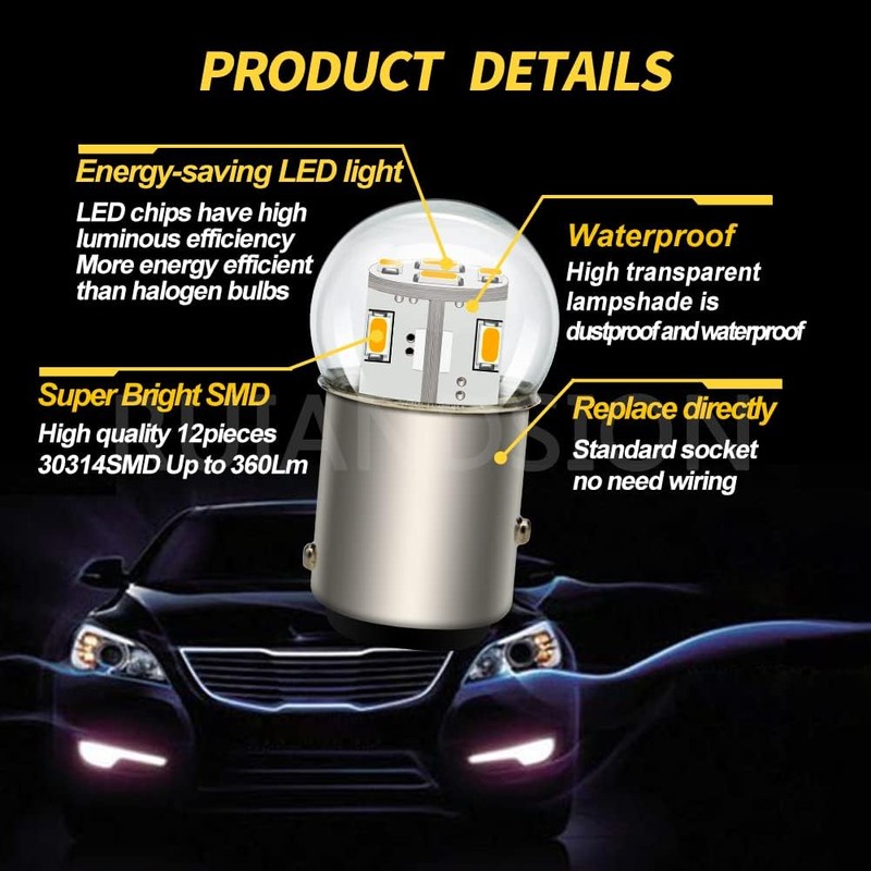 Ruiandsion 2pcs 1157 LED Bulb 12V BAY15D 2057 2357 7528