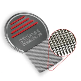 Nit Free Terminator Lice Comb - Professional Stainless Steel Comb for Effective Head Lice Treatment (Colors May Vary) (Pack of 2)