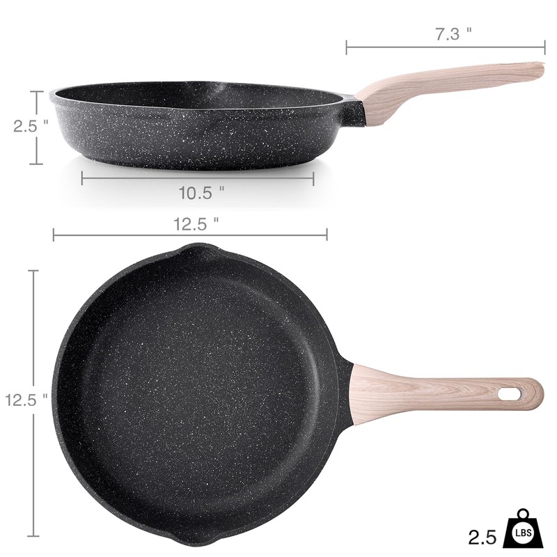 Kordisen Nonstick Frying Pan, 12.5 Inch Large Skillet, Granite Cooking