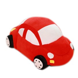 champracer Cuddly Toy Motor Vehicles Doll Stuffed Toy Cushion Plush Tie Car Beetle for Playing and Cuddling Soft Cuddly Toy for Girls, Boys, Babies (35 cm, Red)