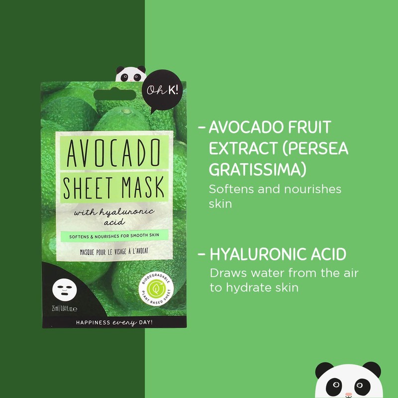Oh K! Sheet Mask - Avocado - Moisturizing Face Mask