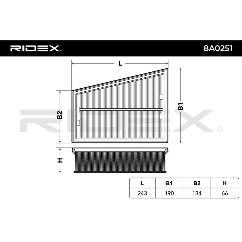 RIDEX 8A0251 Air Filter with Pre-Filter Compatible with Renault Megane