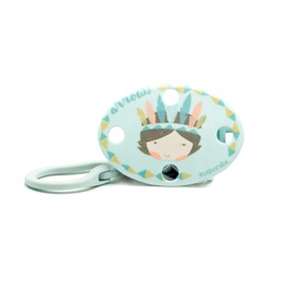 SUAVINEX Broche Sujeta Chupon Arrows, Azul, Paquete de 1 Count