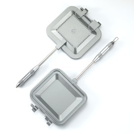 Camping Moon TT-1315 Hot Sandwich Cooker for Single Burner, Gas Fire, Direct Flame, Compact, Aluminum