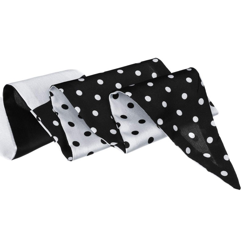 Allegra K Women's Thin Ribbon Scarf, Neckerchief, Thin, Polka Dot,