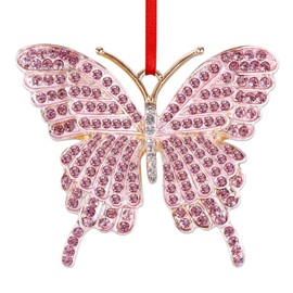 PETCEE Butterfly Christmas Ornaments 2022 Monarch Butterfly Keepsake Christmas Tree Decorations Hanging Ornaments Metal Butterfly Christmas Ornaments Gifts for Women Girls Mom Grandma Sisters