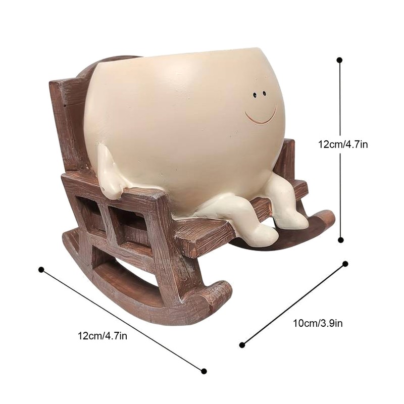 Rocking Chair Flower Pot Resin Patio Decorative Succulent Planter Garden