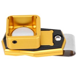 Chalk Holder with Magnetic Clip, Mini Portable Magnetic Billiard Chalk Case with Fixed Clip Pool Snooker Accessories (Gold)