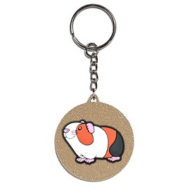 Guinea Pig Keychain Yazzle Dazzle Zipper Purse Bookbag Tumbler Key Chain with Key Ring Set of 2 Textured Backing Squeak