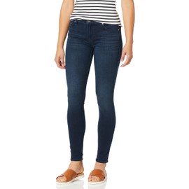 7 For All Mankind Women's Skinny Dark Wash Jean Ankle Pant, Blue & Black, 29