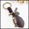 White Fang AZ314 Key Ring, Keychain, Leather, Bronze, Retro, Charm,