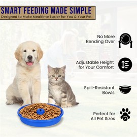 UpBowl™ Kit - Pole and 2 Bowls – No-Bend Bowl Lifter | Effortlessly Lift, Fill & Place Your Pet’s Bowl Without Bending