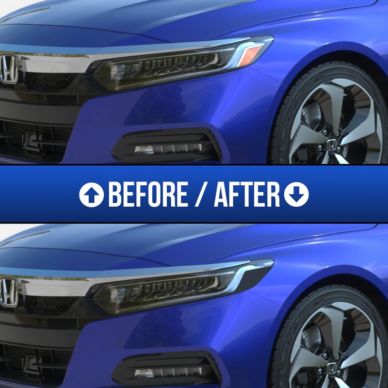 Amber Delete Headlight Tint Compatible with 2018-2022 Honda Accord