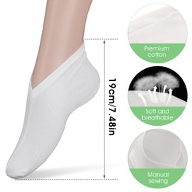 Gjinxi 2 Pairs Moisturizing Socks Overnight, Lotion Socks for Dry Feet, Cotton Moisture Enhancing Socks, Soft Spa Absorbing Socks for Foot Care, Cosmetic Therapy Socks for Women and Men