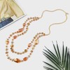 Bocar 2 Layer Long Beaded Necklace Crystal Beads Strand Fashion