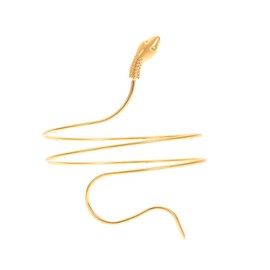 IXDEAXLY Snake Upper Arm Cuff Bracelet Open Upper Arm Bangle Bracelet Simple Adjustable Armband Jewelry for Women-Gold