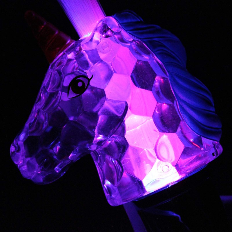 The Glow Company Light Up Flashing Unicorn Fibre Optic Torch