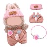 3 Pcs Doll Clothes for 17cm Plush Dolls, Pink Set