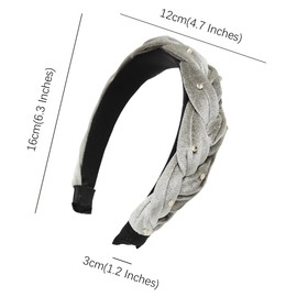 scicent Hair Bands for Girls 2 Pieces Rhinestone Headbands Padded Hair Accessories Crystal Embellished Hairbands Wide Headwear for Women Daily Wearing Party Wedding - 29708