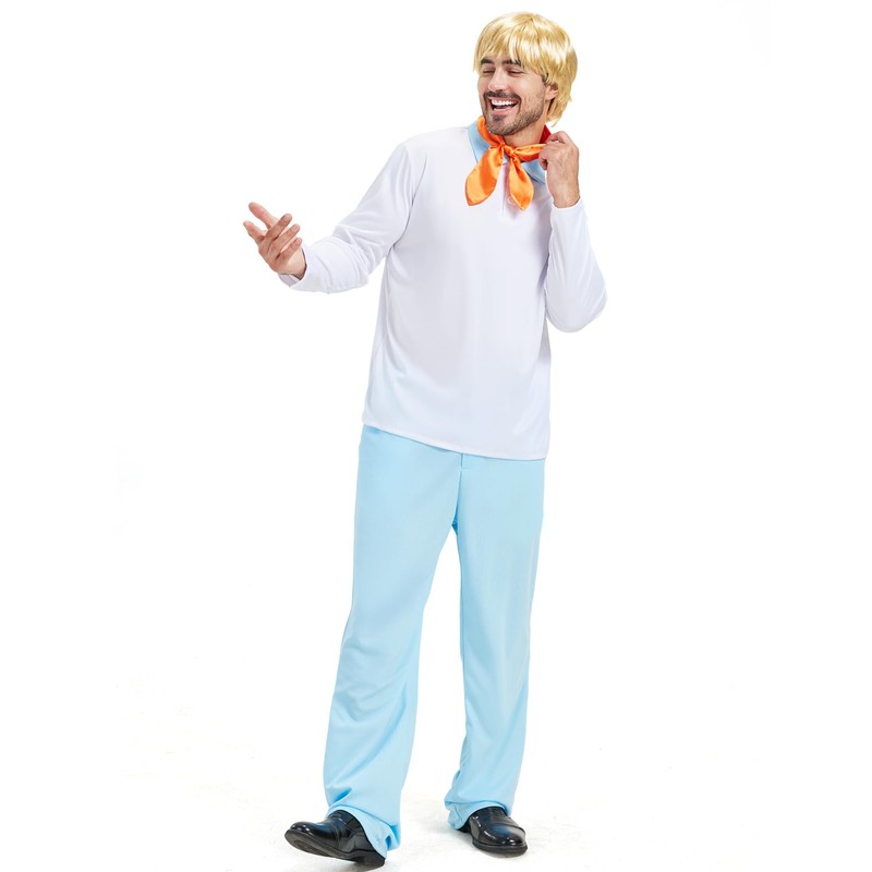 Mahoon Halloween Fred Costumes Cosplay, Azul & blanco, X-Large