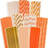 Gcardist Orange Gold Paper Straws for Drinking Orange Gold Disposable