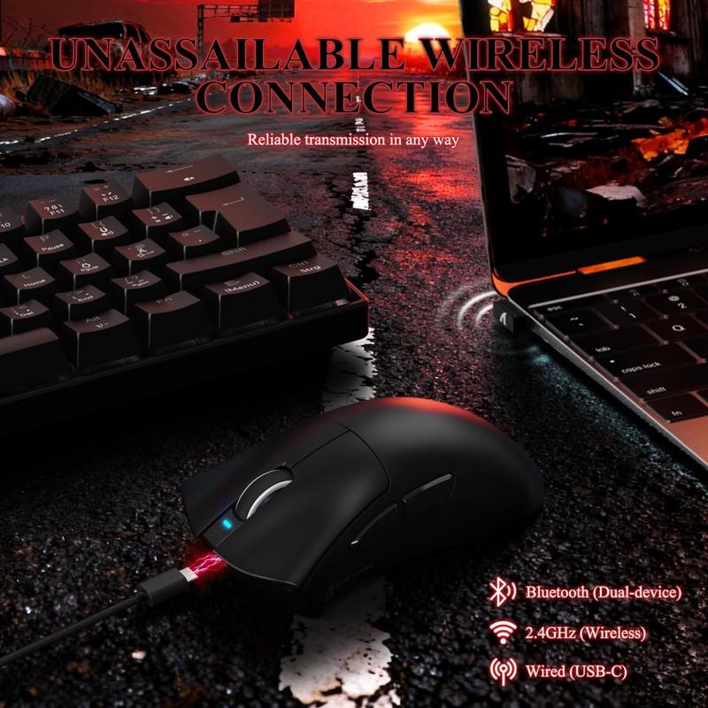 MAMBASNAKE Attack Shark V3 PRO 62g Superlight Wireless Gaming Mouse,RGB