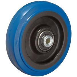 RWM Casters Signature Premium Rubber Wheel, Precision Ball Bearing, 250-Pound Capacity, 5-Inch Dia, 1-1/4-Inch Width, 1-5/8-Inch Plate Mount