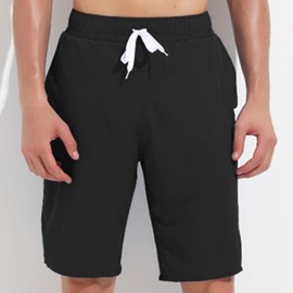 Men's Summer Elastic Waistband Swim Shorts Orange / L