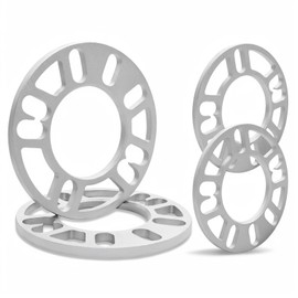 LUJIANI 4 Pack Universal Wheel Spacers, 5/16" (8 mm) Thick Die Cast Replacement Wheel Spacer for 4 & 5 Lugs Wheels/Rims, Aluminum Wheel Accessories Parts, Fits 98 to 120mm Multiple Bolts Pattern