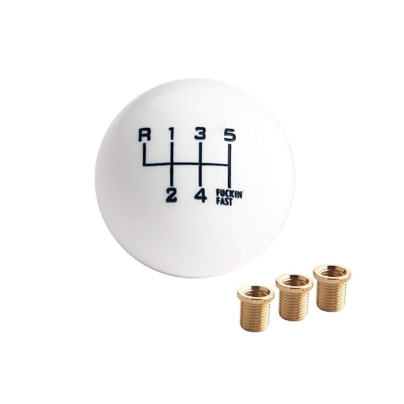 DEWHEL White/Black Fing Fast Shift Knob for 6 Speed Short