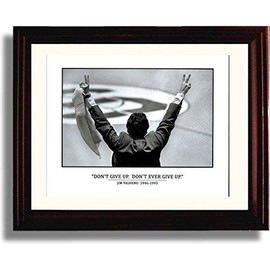 Jim Valvano Don't Ever Give Up Print - NC State - Framed 8x10