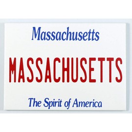 Massachusetts License Plate Fridge Collector's Souvenir Magnet 2.5" X 3.5"