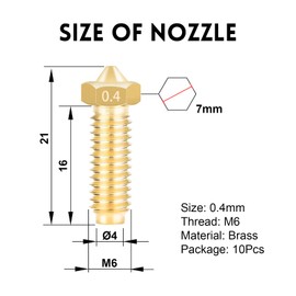 IdeaFormer Brass Cobra 2 Nozzles 0.4 mm, Brass Extruder Hotend Nozzle for Anycubic Kobra 2, Kobra 2 Pro, Kobra 2 Neo, Kobra 2 Plus, Kobra 2 Max 3D Printer Nozzle Nozzles Set of 10