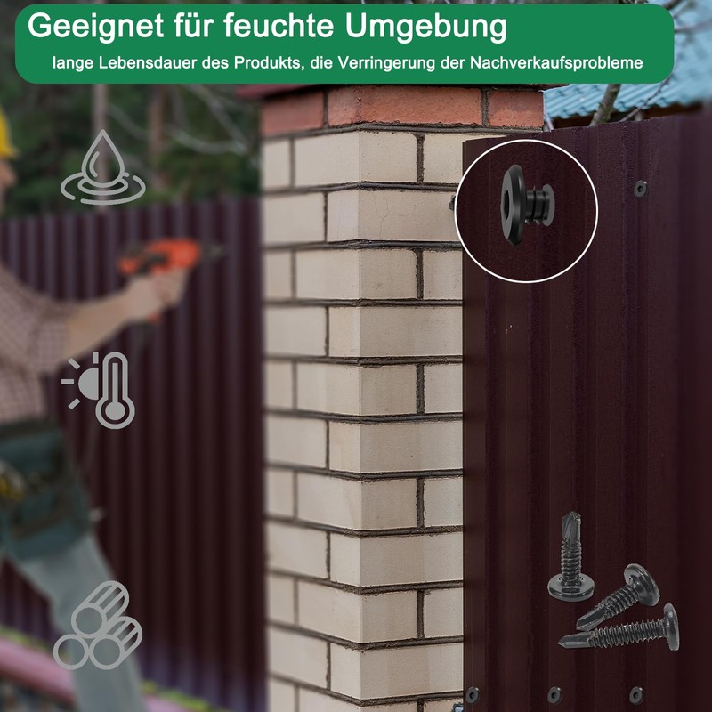 Pack of 60 Self-Tapping Screws, 410 Stainless Steel 5.5 x