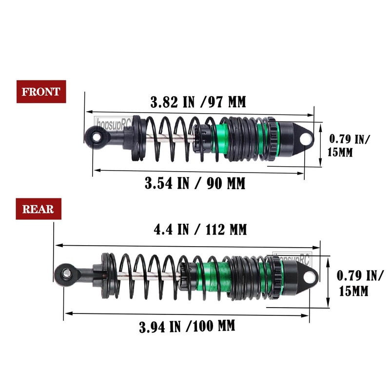 hopsupRC Full Aluminum Big Bore RC Shocks Absorber Damper Upgrades