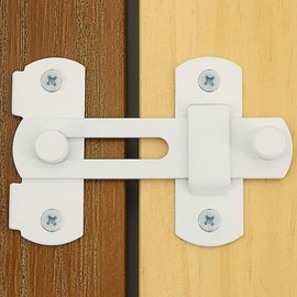 EMS9001W Stainless Steel Door Latch SAYAYO Latch Small Sliding Door Lock White Door Lock Flip Latch with Fixed Screw, Gate Latch for Gate, Window, Bedroom