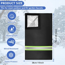 27.5''x15'' Outdoor Faucet Covers for Winter Freeze Protection for Garden Lawn Faucets and Yard Hydrant,with Reflective Strip Waterproof Insulated Spigot Cover, Reusable Faucet Sock