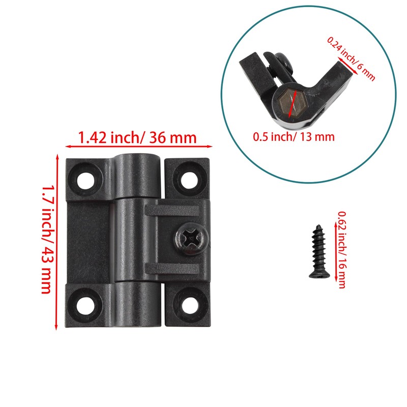 bociloy 43mmx36mm Adjustable Torque Position Control Hinges, Adjustable Plastic Cabinet