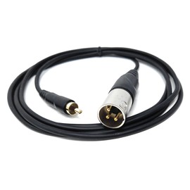 DRUT 1.5m 3-Pin Male XLR to RCA Phono Single Plug Cable for HiFi Audio, Music Instruments, Mixer, Microphone Lead, Cable, Gold Plated 5ft