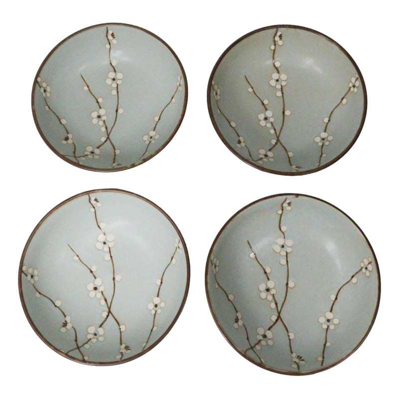 Set Of 4 Japanese Soushun Sakura Cherry Blossoms Porcelain Salad