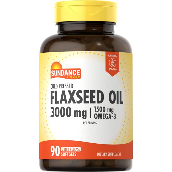 Sundance Flaxseed Oil 3000mg | 90 Softgels | with 1500mg