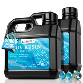 UV Resin 2000g - Upgraded UV Resin Kit, Hard Type Crystal Clear Ultraviolet Curing UV Epoxy Resin for Craft Jewelry Making