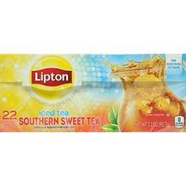 Lipton Southern Sweet Iced Tea Bags 22 Count Family Size (Pack of 2)