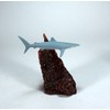 BLUE SHARK by John Perry 6in long sculpture Airbrushed blue/grey