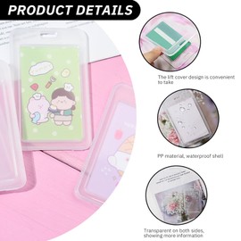 20Pcs Transparent Badge Holder Double Sided Hard Rigid Bus Card Holder Case Clear Vertical Name Tag Badge Id Card Case Plastic Vertical Name Badge ID Card Holders ID Badge Holder Badge Holder (20)