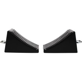 Unbranded 2 Pack MaxxHaul 50011 Rubber Wheel Chock with Eyelet (6-1/2" x 3-3/4" x4)